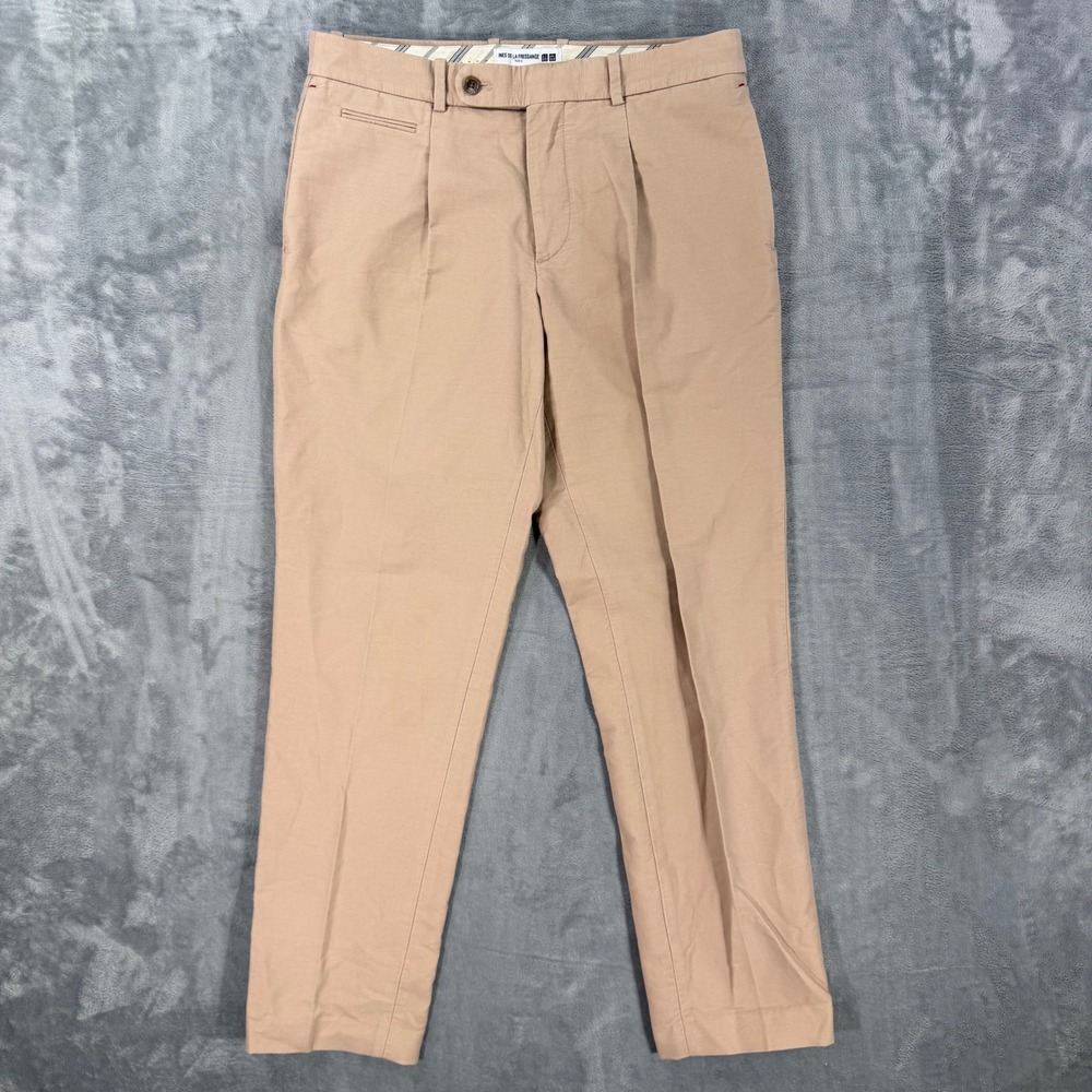 Uniqlo Ines De La Fressange Pleated Chino Pants Women's Size 4 Beige Pink